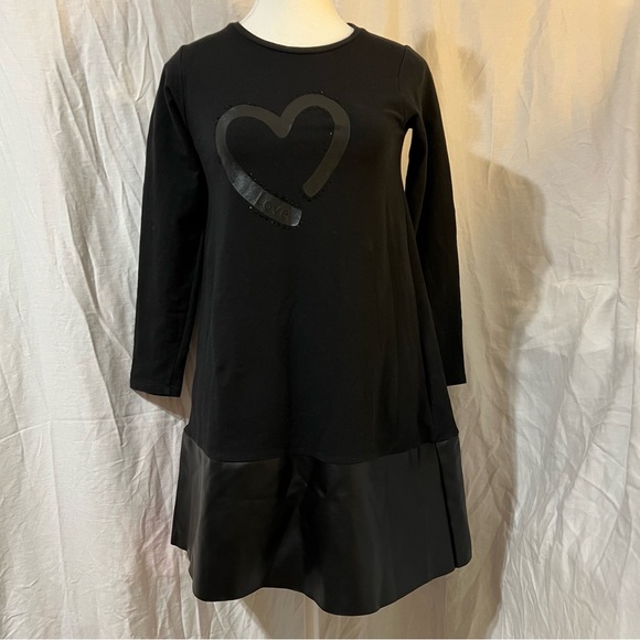 i DO cute black dress with leather hem - Picture 4 of 8